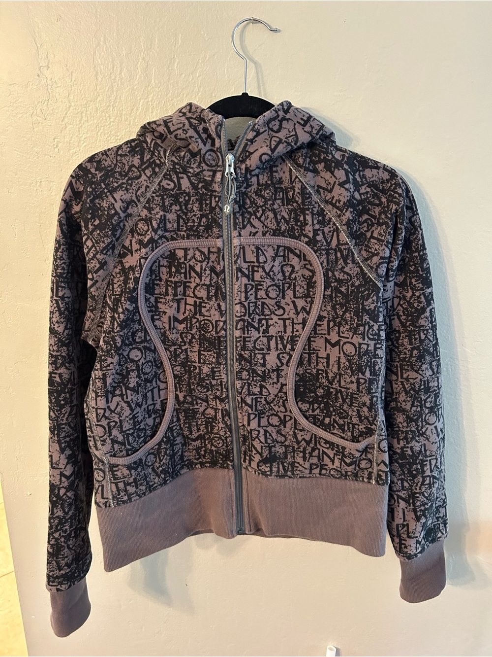 Lululemon Graphic Zip-Up Hoodie in grey and Black